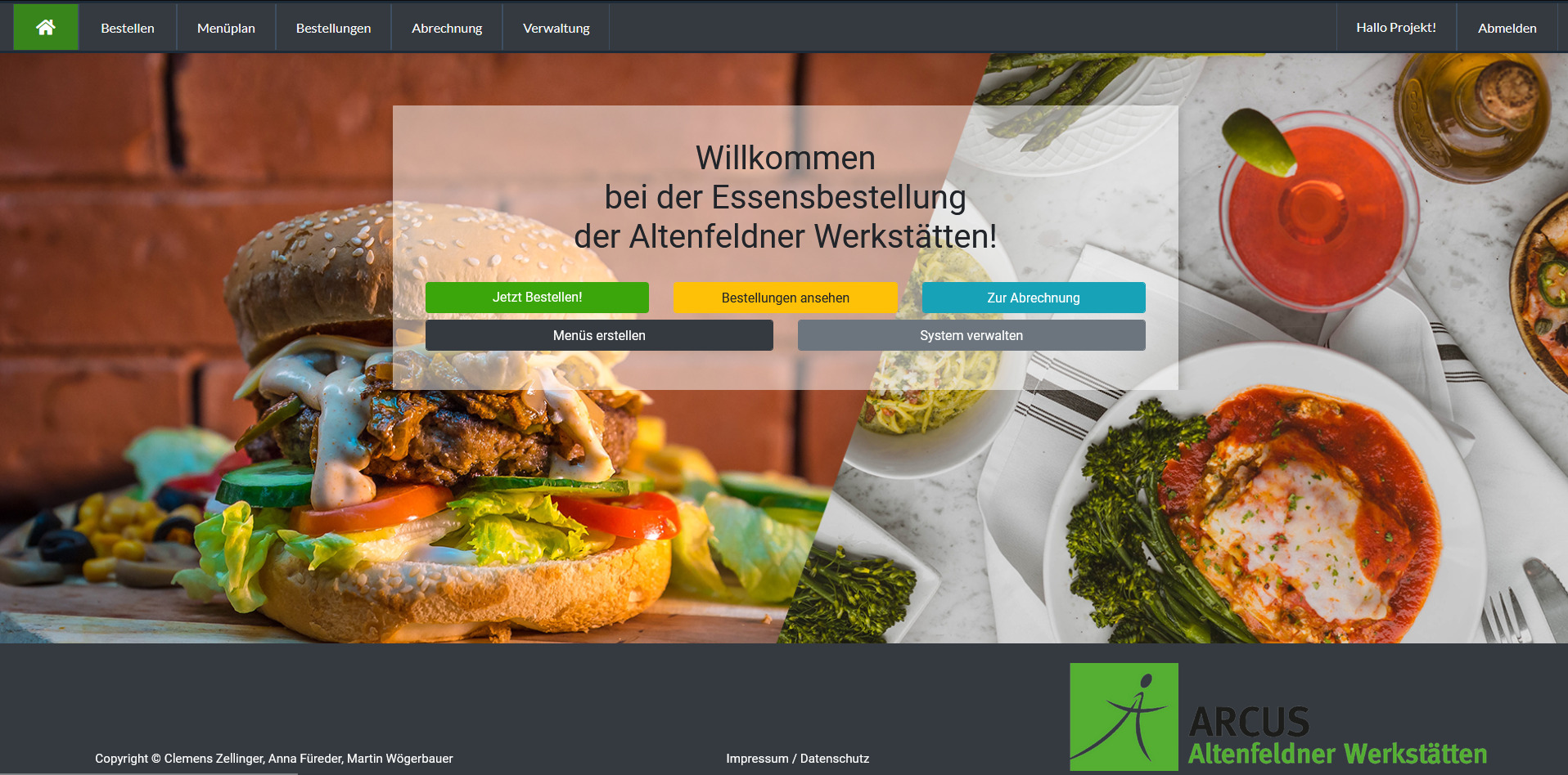 Essensbestellung der Altenfeldner Werkstätten