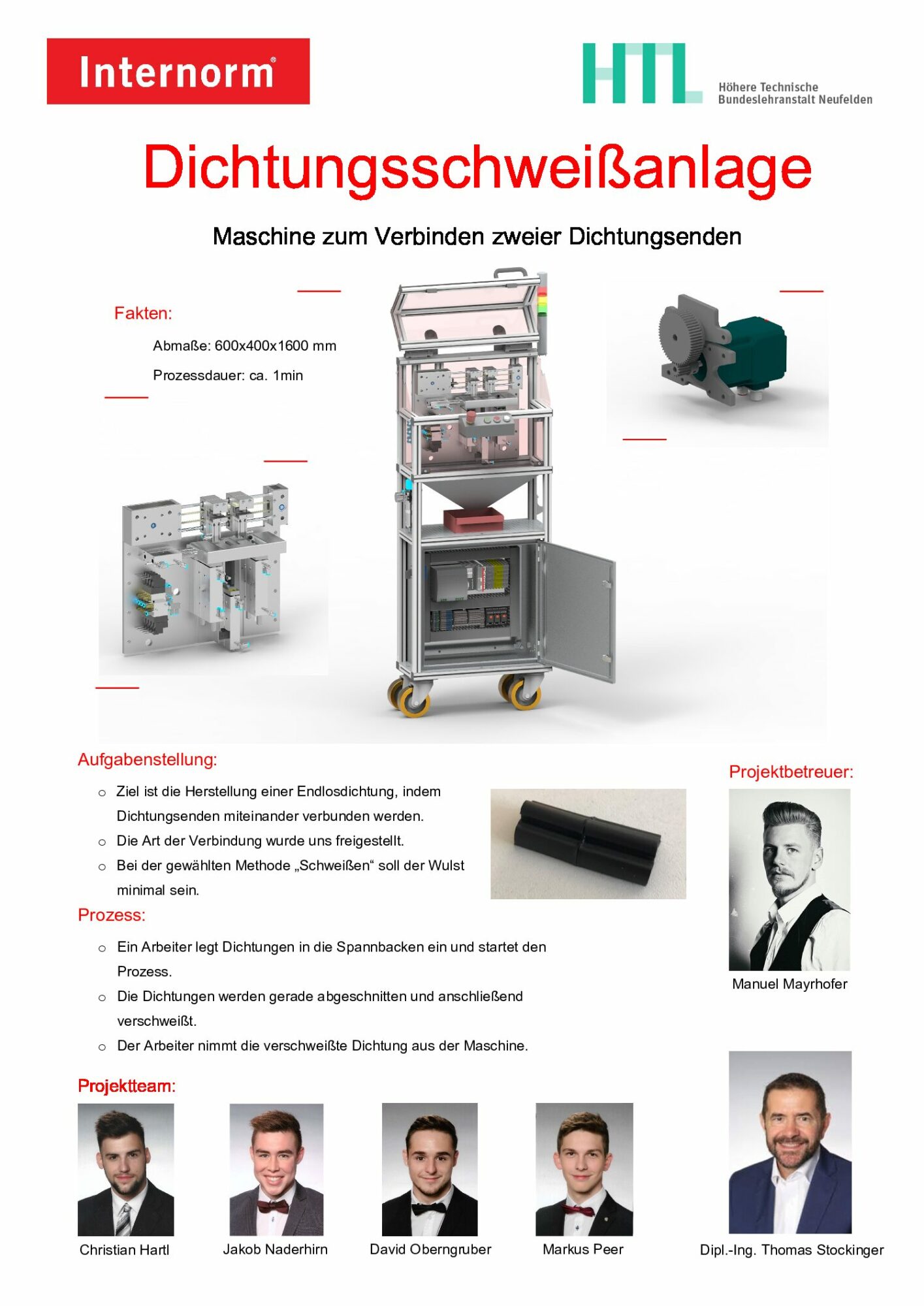 Projektplakat Dichtungsschweißanlage
