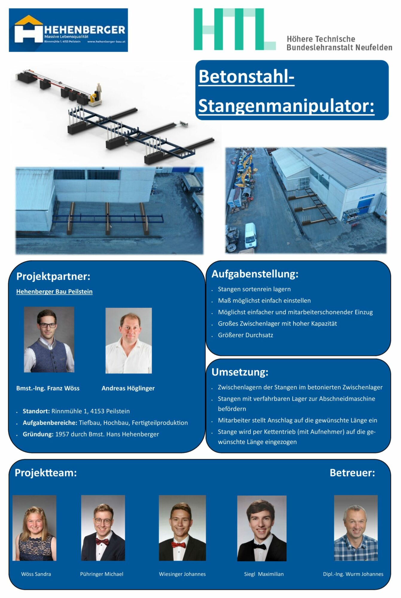 Projektplakat Betonstahl-Stangenmanipulator