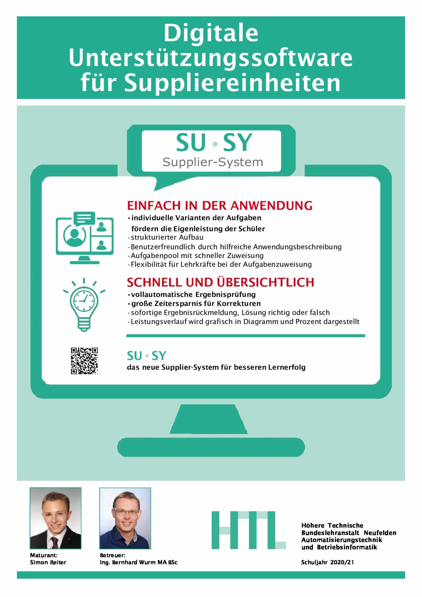 Projektplakat Digitale Unterstützungssoftware für Suppliereinheiten